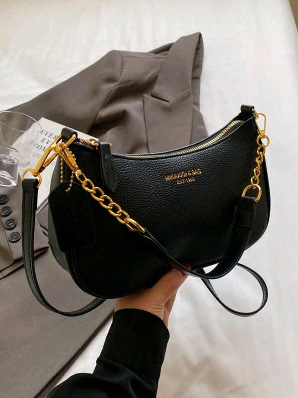 حقيبة كتف أنيقة من الجلد الصناعي المقاوم للماء — تصميم عملي مناسب للعمل، التسوّق والسفر